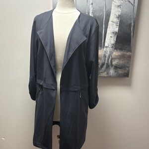NWT Soho Apparel Charcoal Open Front Trench Coat